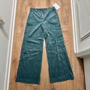 MALIPARMI | NWT Teal Corduroy Wide Leg Pants, Italy, EU 46 / US 14/16 (XL/XXL)